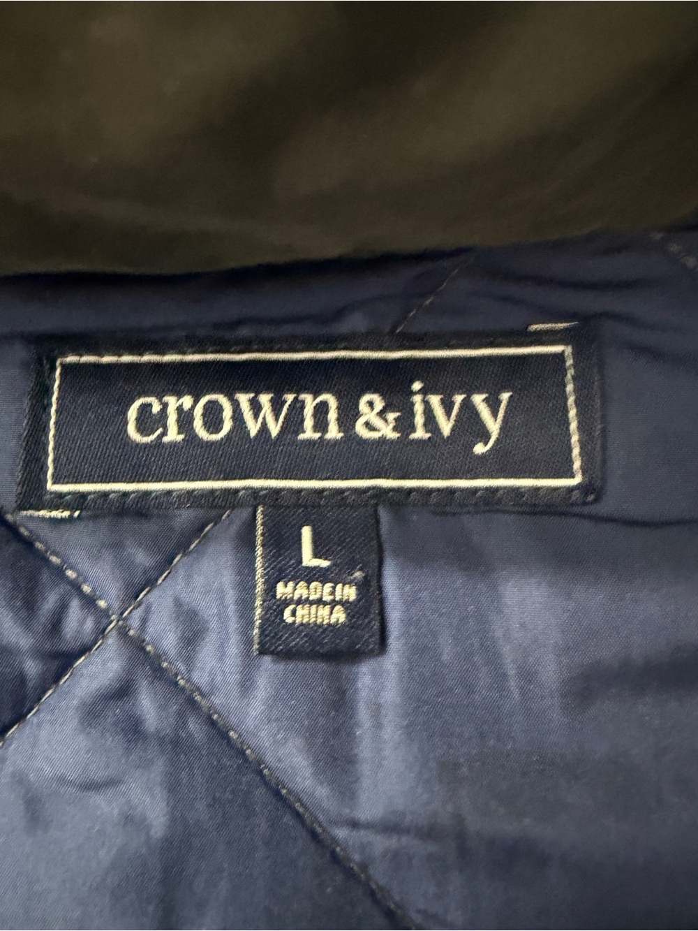 crown & ivy Quilted Navy Blue Women's Jacket - Picture 6 of 10